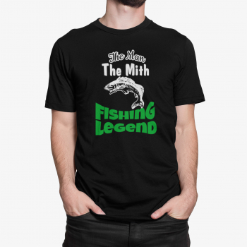 Tricou personalizat Fishing Legend negru 2XL 