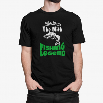 Tricou personalizat Fishing Legend negru M 