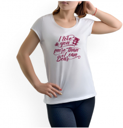 Tricou personalizat I love you more than I can bear alb 2XL 