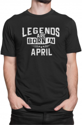 Tricou personalizat Legends are born in April negru marime L 