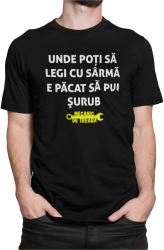 Tricou personalizat Mecanic de treaba negru marime S 