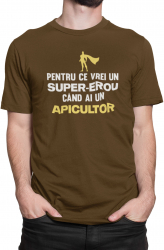 Tricou personalizat Supererou Apicultor kaki M 