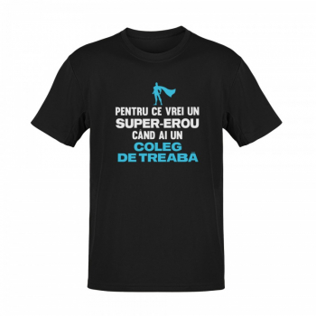 Tricou personalizat Supererou Coleg De Treaba negru 2XL 