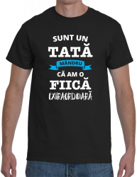Tricou personalizat Tata mandru ca am o fiica Negru marimea 3XL 