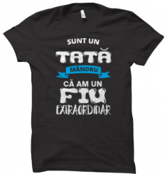 Tricou personalizat Tata mandru ca am un fiu negru 3XL 
