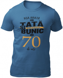 Tricou personalizat Tata si bunic la 70 de ani Albastru XL 
