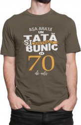 Tricou personalizat Tata si bunic la 70 de ani Kaki M 