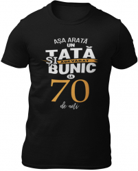 Tricou personalizat Tata si bunic la 70 de ani Negru 2XL 