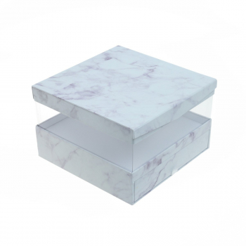 Cutie cu geam 2 in 1 pentru aranjament floral si cadou PAMI FC1021-264 23x23x14 cm Alb 