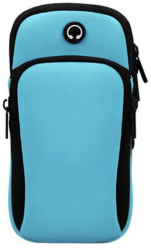 Husa armband sport pentru telefon depozitare chei si casti Bleu HUR-BBL4862 