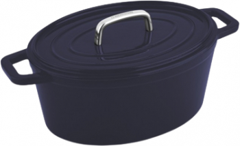 Oala Carl Schmidt Sohn-Alpen fonta emailata 30x22.5x14 cm albastru