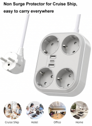 Prelungitor 4000W max 16A cu 4 prize electrice 2 prize USB Type C 1 8 m 