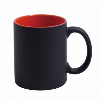 Cana personalizata termosensibila cu poza si/sau textul tau negru cu interior rosu 330 ml 