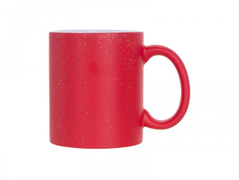 Cana personalizata termosensibila sclipici cu poza si/sau textul tau rosie cu sclipici 300 ml 