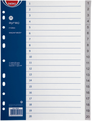 Separatoare din Plastic A4 Noki Tip 1-20 11 Perforatii - LCMNK59220 