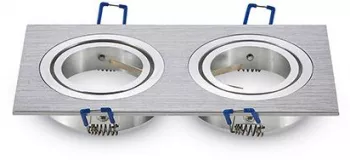 Corp lumina 2 spoturi patrat aluminiu 