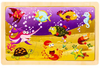 Puzzle Educational din lemn 24 piese Lumea subacvatica LIB-BBL4976 