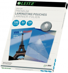 Set 100 Folii A4 de Laminare la Cald Leitz UDT 100 Microni Finisaj Lucios - LCMLZ74800000 
