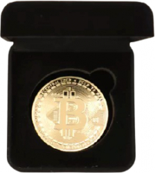 Moneda de colecte Bitcoin in cutie de prezentare 