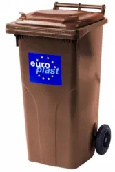 Pubela cu roti 120 L 7.6 Kg Maro 