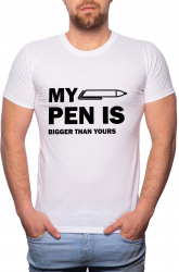 Tricou barbati Bigger Than Yours 100 Bumbac W407 Alb L 