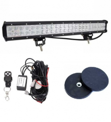 Led Bar Auto 144W Drept Carcasa Aluminiu Negru LED si Set 2 Buc Suport Magnetic+cablaj 