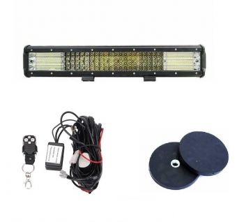 Led Bar Auto 510W Drept Carcasa Aluminiu Negru LED si Set 2 Buc Suport Magnetic+cablaj 