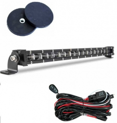 Led Bar Auto 6D Super Slim CREE 97Cm Carcasa Aluminiu Negru LED si Set 2 Buc Suport Magnetic+Cablaj Simplu 