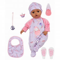 Papusa bebelus interactiv negru Baby Annabell Leah 43 cm 
