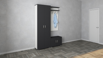 Set Hol haaus Como V8 Alb/Antracit L 132 cm 