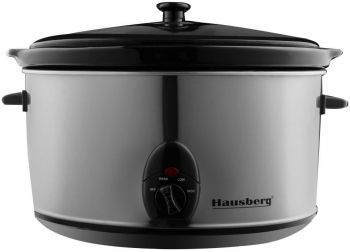 Oala electrica Hausberg HB-1301 320W 6.5L Capac sticla termorezistenta Argintiu 