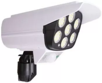 Camera falsa LED cu Panou solar 10 W Senzor miscare 1200 mAH Design realist Alb 