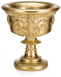 Cupa rotunda auriu cu picior 35x35 cm