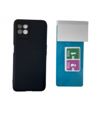 Husa pentru Xiaomi Realme 8i si folie de protectie full-screen TPU bumper din termoplastic dur Negru SOHO4417 