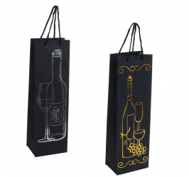 Set de 2 pungi cadou sticla PAMI PC-621-105 36x13x8 cm Negru 