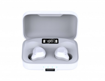 Casti Smart Techstar and reg TWS S15S Wireless Bluetooth V5.0 HD Audio Touch iOS Android Type-C 1500mAh Alb