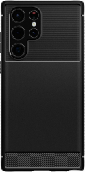 Husa Armor High Quality pentru Samsung Galaxy S22 ULTRA din silicon si fibra de carbon Negru SOHO4497 