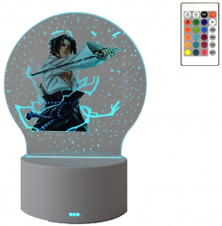 Lampa de veghe LED anime Naruto Sasuke 16 culori lumina ambientala cu telecomanda alimentare USB sau 3 baterii AA 