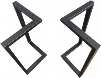 Set 2 picioare masa Model V Vopsire in camp electrostatic Metal Negru 71x75x23 cm latura 45 cm