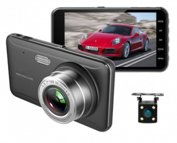 Camera Video Auto DVR Dubla FullHD Techstar and reg A17 Unghi 170 and deg Display 4 inch Senzori Miscare si Night Vision 