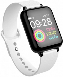 Ceas Smartwatch B57 Waterproof IP65 Fitness Tracker Unisex Monitorizare Puls Bluetooth SIM Alb 