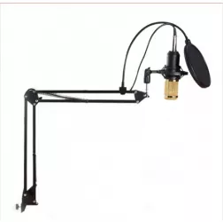 Microfon Profesional de Studio Condenser BM800 cu stand inclus pentru Inregistrare Vocala Streaming Gaming 