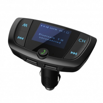 Modulator FM Techstar and reg T38 Wireless Bluetooth 4.2 Microfon Integrat FM Transmitator Voltaj Baterie USB 