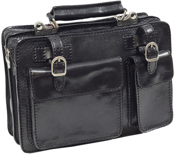 Servieta neagra de dama Suveran din piele naturala vacchetta 4506 