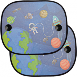 Set cu 2 parasolare auto din plasa cu fixare tip ventuza model Space 44x 36 cm Multicolor SOHO4544 