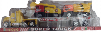 Set jucarie camion de transport tip tir 2 utilaje betoniera escavator 