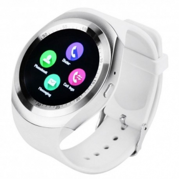 Smartwatch BT Techstar and reg Y1 Display 1.54 inch Compatibil Android si IOS Alb 