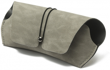 Toc Etui ochelari Piele ecologica si interior super soft rezistenta la zgarieturi si praf Gri KOF-BBL5035