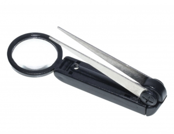 Lupa cu penseta si lumina diametru 25 mm 3 x bateri LR927 Negru SOHO4621 
