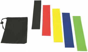 Set cu 5 benzi elastice circulare din latex si saculet pentru depozitare rezistente diferite Multicolor SOHO4591 